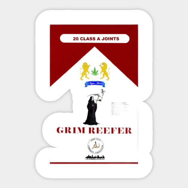 Grim Refer Def Doobs Sticker by Crab City Cannabis Concession